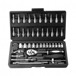 53 tk p&otilde;rkv&otilde;tme ja pesa t&ouml;&ouml;riistade komplekt 1/4-tollise ajamiga kruvikeeraja remondikomplekti kombineeritud pistikupesa 46pcs & Black Toolbox
