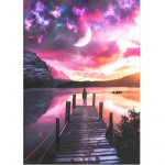 5D DIY Teemantmaal Vaadates Kuud Sillal Teemanttikand T&auml;ielik Mosaiikkikomplekt Ristpistes Kodu Dekoratsioon K&auml;sitsi Valmistatud Kingitused Round 20x30cm