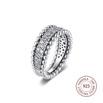 Ehtne 925 Sterling H&otilde;bedast S&otilde;rmus Selge Tsirkooniumiga Helmekujuline Pave R&otilde;ngas Pulma- ja Kihluses&otilde;rmused Naistele Ehted Bague Femme Argent 7