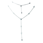 H&otilde;bedast kaelakee tsirkooniumoksiidiga (1983072) 40-45cm valge