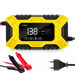 E-FAST autoakulaadijad 12V/6A t&auml;isautomaatsed akulaadijate hooldaja 3-astmeline kaasaskantav EU Plug kollane