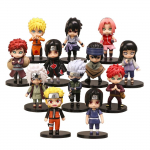 12 tk/komplekt Anime Naruto Shippuden Hinata Sasuke Itachi Kakashi Gaara Jiraiya Sakura Q versioon PVC figuurid M&auml;nguasjad Nukud Laste kingitus 12Pcs