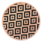 Les Tr&eacute;sors De Lily [A3394] - Must beež 'Boho' kootud kotiriie alusmatt - 38 cm must