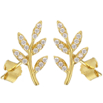 Les Tr&eacute;sors De Lily [Q2659] &ndash; kullatud k&otilde;rvar&otilde;ngad 'Epi d'Or' valgest kullast (maisik&otilde;rv) - 14x7mm valge