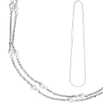 Altesse [R5701] - h&otilde;bedane elevandiluust 'Perla' pikk kaelakee - 80 cm 3 mm (2 rida) valge