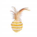 (Nikita) Sulgedega sisalpallikassim&auml;nguasi Lemmiklooma iseparanev interaktiivne kassim&auml;nguasi M&auml;nguasjad kassidele One Size kollane