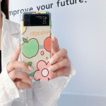 Samsung Z Flip 4 &uuml;mbrisele, lillemustriga l&auml;bipaistev kokkupandav telefoni&uuml;mbris Samsung Z Flip 3 5g Flip4 p&otilde;rutuskindla k&otilde;va tagakaanega For Z Flip 4