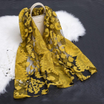 Kevad-suvi uus p&auml;ikesekaitsekreem siidist sall L&otilde;igatud lilledega sall Rose Jacquard sall Silk Organza Paisley-Yellow