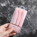 Kokkupandav kulmunuga 3 komplekti ohutus Kulmude kraapimisnuga Raseerimisnuga Algajatele Saadaval kulmukeeramise ilumeigit&ouml;&ouml;riistad roosa