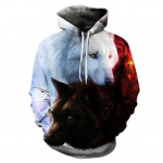 Uued meeste ja naiste kapuutsid 3D-printimine Metsik Hundipeaga dressipluus lastele Mood Hip-hop vabaaja mantel Meeste R&otilde;ivad Topid XXXXXXL