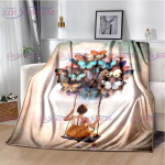 Butterfly tekk Print Fliisist tekk Kerge kaal soe vooditekk Lastele tekid Diivantool Elutuba kogu hooaeg 75x90cm