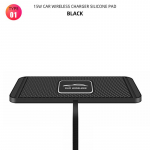 15 W auto juhtmevaba laadija matt silikoonist libisemiskindel alus iPhone 14 13 12 Pro Max auto juhtmeta telefoni laadija kiirlaadimiseks must