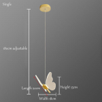 LED liblikas rippvalgusti akr&uuml;&uuml;list rippvalgusti kristallist rippvalgustit Elegantne helendav kaunistus magamistoa elutuppa 1 Lamp