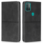 Retro &uuml;mberp&ouml;&ouml;ratav rahakoti&uuml;mbris mittemillegi jaoks Telefon 1 Blackview A100 A55 Itel Vision 1 Pro TCL 20B kate PU nahast kabuur Kickstand kaardipesad telefoni kaitseraua Alcatel 1C 2019 must