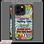 Smiley Face Emoji tr&uuml;kitud nahast pehmest silikoonist telefoni&uuml;mbrise tagakaas koos kaamera objektiivi t&auml;ieliku kaitsega iPhone 7