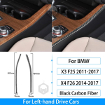RRX BMW X3 F25 X4 F26 2011-2017 s&uuml;sinikkiust sisekujundusega rooliratta k&auml;iguvahetuse sisekujundusega katte kleebis auto Original Wood LHD