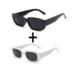 2tk Mood V&auml;ikese raamiga ruudukujulised p&auml;ikeseprillid Meeste Retro p&auml;ikeseprillid UV-kiirgusevastased Reisimine Kalap&uuml;&uuml;gi Matkamiseks polariseerimata prillid must valge v&auml;rv