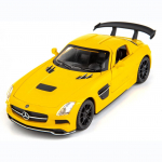 1:32 skaalaga Benz SLS AMG mudelauto, survevalatud tsingisulamist tagasit&otilde;mmatav heli ja valgusega m&auml;nguauto lastele poisile t&uuml;drukule 1/32-15x7.3x4.3cm kollane