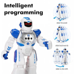 Intelligentne alghariduse robot, laulmine, infrapuna induktsioon, tantsimine, robocop, laste kaugjuhtimispuldiga elektrim&auml;nguasjad sinine