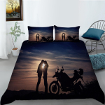 Mootorratta mustriga voodipesukomplekt kaheinimesevoodi tekikattega padjap&uuml;&uuml;r Kodu voodipesu AUKing t&auml;issuuruses kodukaunistus Baby 100x135cm