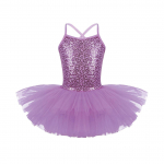 Laste t&uuml;drukute litritega Camisole Ballet Tutu Kleit Seelikuga trikoo Baleriin S&auml;delevad tantsukost&uuml;&uuml;mid 6-7 Years lilla