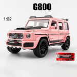 1:22 skaalaga Benz G800 sulamist survevalu mudelauto, tagasit&otilde;mmatav m&auml;ngus&otilde;iduk koos valguse ja heliga poistele t&auml;iskasvanutele m&otilde;eldud kingitus 1/22-21.5x9.3x9.3cm roosa