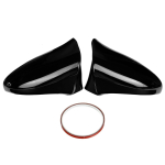 Glossy Black/Carbon Fiber Car Side Rearview Mirror Cover Caps For Lexus IS ES GS LS CT RC F-Sport 2014- Add on Mirror Glossy Black gray