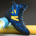 Meeste/naiste poksisaapad High -Gang Terrace Blood Blood Forever Professionaalsed v&otilde;istlused Treening noorte taekwondo saapad Mootorrattasaapad 35 sinine