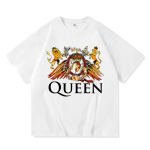 2023 Casual QUEEN Print Suvine puuvillane T-s&auml;rk L&uuml;hikeste varrukatega kaelusega avara armastajate T-s&auml;rk naiste topid S valge
