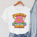 Power of Flowers tr&uuml;kitud T-s&auml;rk Harajuku Hip Hop Funny Tee Naiste t&auml;navar&otilde;ivaste T-s&auml;rk armsatele t&uuml;drukutele T-s&auml;rk Naiste r&otilde;ivad M