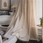 Uued viimistletud kardinad Triibuline tikandid Roheline &uuml;hev&auml;rviline kontrast K&ouml;&ouml;k Elutuba Kardinad Maaelu stiilis Pooll&auml;bipaistmatud laheaknad W150xL180CM(Top Pocket)