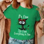 It's Fine I'm Fine K&otilde;ik Kassimustriga T-s&auml;rgid Topid Naiste T-s&auml;rk J&otilde;ulutulede J&otilde;ulu T-s&auml;rgid 90-ndad Ulzzang Naiste topid T-s&auml;rgid S