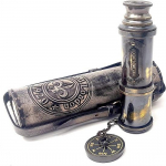 Brass Nautical 40,64 cm antiikne teleskoop Spyglass koopia nahkkarbis Dollond London