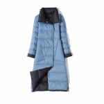 Kahepoolne pikk sulejope Kevad-s&uuml;gisene turtlenkaelusega valge pardisulgede soojad parksid XXXL helesinine v&auml;rv