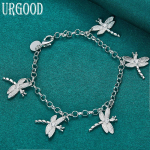 925 h&otilde;bedast Dragonfly ripatsiga k&auml;ev&otilde;ru peokingitus romantiline ehe 20cm