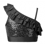 Lapsed, t&uuml;drukud, tants Crop topp, as&uuml;mmeetrilised &otilde;lapaelad, varrukateta litrid, volangid, balletidž&auml;ssitantsu lavar&otilde;ivad 5-6 Years must