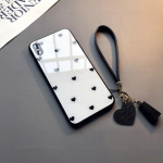 Klaas&uuml;mbris Samsung Galaxy A10 A20 A30 A40 A50 A60 A70 A80 Fashion Love Heart telefoni k&otilde;vakaanega For Samsung A40 valge