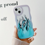 L&auml;bipaistev Wave Edge v&auml;rvitud silikoon&uuml;mbris iPhone 15 14 13 11 Xiaomi Redmi Note 10 11 12 Samsung A54 A34 A24 Funda Blue Rose Flame Cover kaitseraua jaoks Infinix Hot 10 (X682)