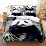 Panda tekikottide komplekt Armas loomamustriline voodipesukomplekt poistele T&uuml;drukutele Mikrofiibrist metsik hiiglaslik Panda king-size voodipesu kate 70x133cm 2pcs
