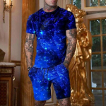 Meeste l&uuml;hikesed T-s&auml;rgikomplektid T-s&auml;rgi komplektid Graafiline optiline illusioon Riietus R&otilde;ivad 3D-print &otilde;ues Igap&auml;evane l&uuml;hikeste varrukatega Disainer vabaaja Mugav S