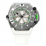 Mazzucato RIM Scuba, valge, roheline, p&ouml;&ouml;ratav kahe numbrilauaga automaatne SUB07-WH802 100M meeste k&auml;ekell valge