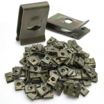 100 tk metallist U-t&uuml;&uuml;pi klambrid auto kaitseraua poritiiba trimmipaneeli kinnitusdetailide lehtplaadi kinnitusvahendi kinnitusr&otilde;ngas kruviklambrite tihend 100pcs