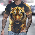 Loomade T-s&auml;rk meestele 3D tiigritr&uuml;kiga mood Meeste t&auml;navadisainer l&uuml;hikeste varrukatega Harajuku dressipluus lahtised oversize T-s&auml;rgid L