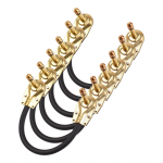 CZ.INSPIRE 6 komplekti kitarri patch kaablid 6,35 mm liidesega &uuml;he-/kahe kanaliga esiastme DI l&uuml;liti 20cm must