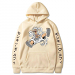 Uus Gear Fifth Luffy Prinditud Anime Naiste Kapuutsikas P&auml;ikesejumala Graafika 90ndate Pullover Vabaaja T&auml;nava R&otilde;ivad Unisex S&uuml;gis & Talve R&otilde;ivad XS beež
