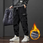 Y2k Vintage Baggy Pants Winter Thicken Soe P&uuml;ksid Meeste Fliisist Cargo Pahkluu pikkusega Joggers Harem P&uuml;ksid Oversize p&uuml;ksid 2XL must