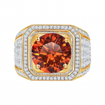 H&otilde;bedane komplekt Bague Ringen S925 2CT Moissanite'iga, uus loominguline &uuml;lekaalukas meeste t&auml;hes&otilde;rmus jet（1ct）