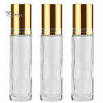 3/12 tk eeterliku &otilde;li rullikuga pudelid, korduvt&auml;idetav l&auml;bipaistvast klaasist t&uuml;hi pudel roostevabast terasest rullpallidega kosmeetikatoodete parf&uuml;&uuml;mi jaoks Essential 3pcs puhas