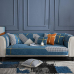 Luksuslik ruuduline &scaron;enill diivani kate L-kujuline sametdiivan Slipcover m&ouml;&ouml;blikaitse k&auml;etugi lamamistool r&auml;tik hall Cushion cover30x50cm oranž