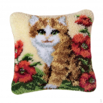 Pardimustrilise riiviga padja valmistamise komplekt p&otilde;hiliste t&ouml;&ouml;riistadega Cat